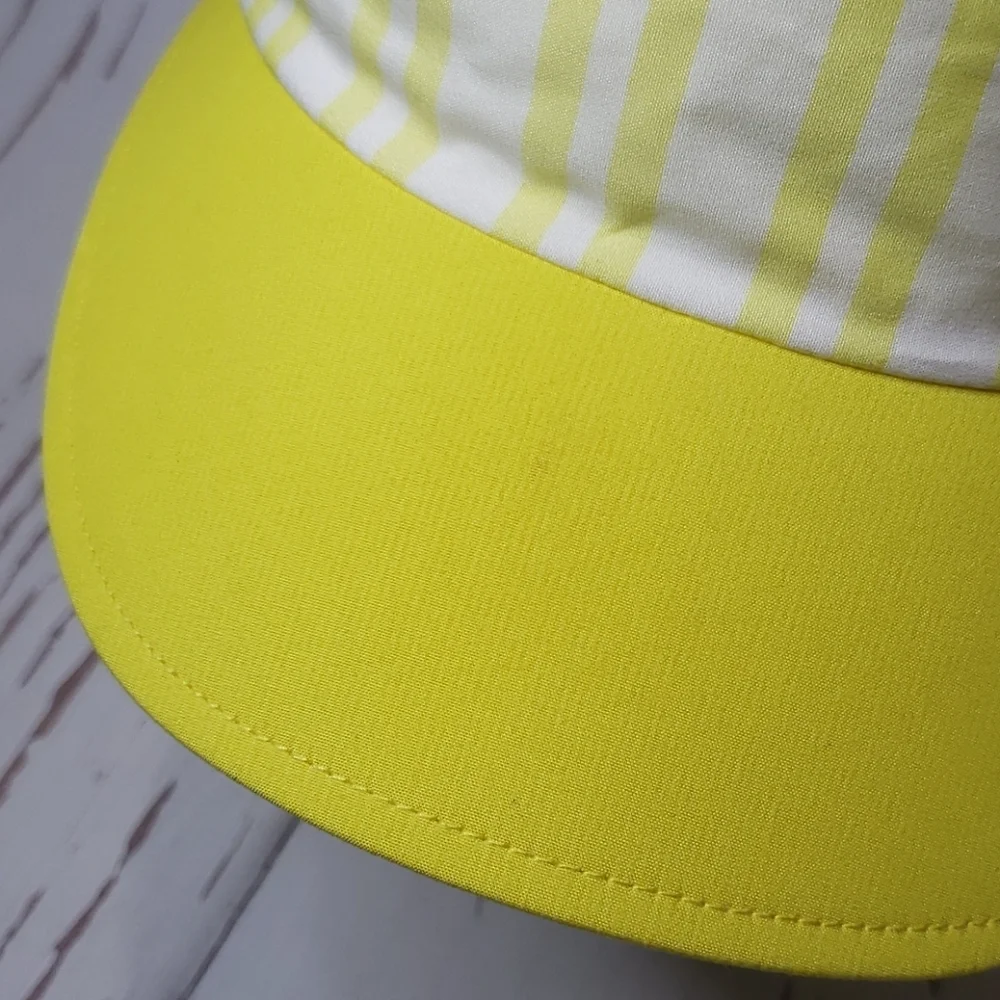 Lululemon Neon Yellow And Stripes Hat